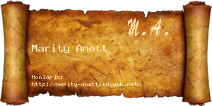 Marity Anett névjegykártya